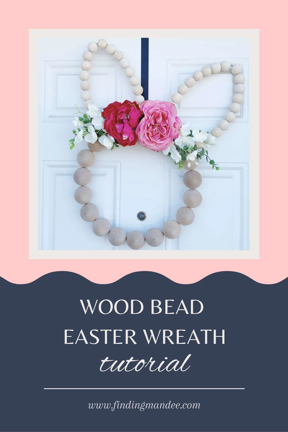 Wood Bead Easter Wreath Tutorial | Finding Mandee