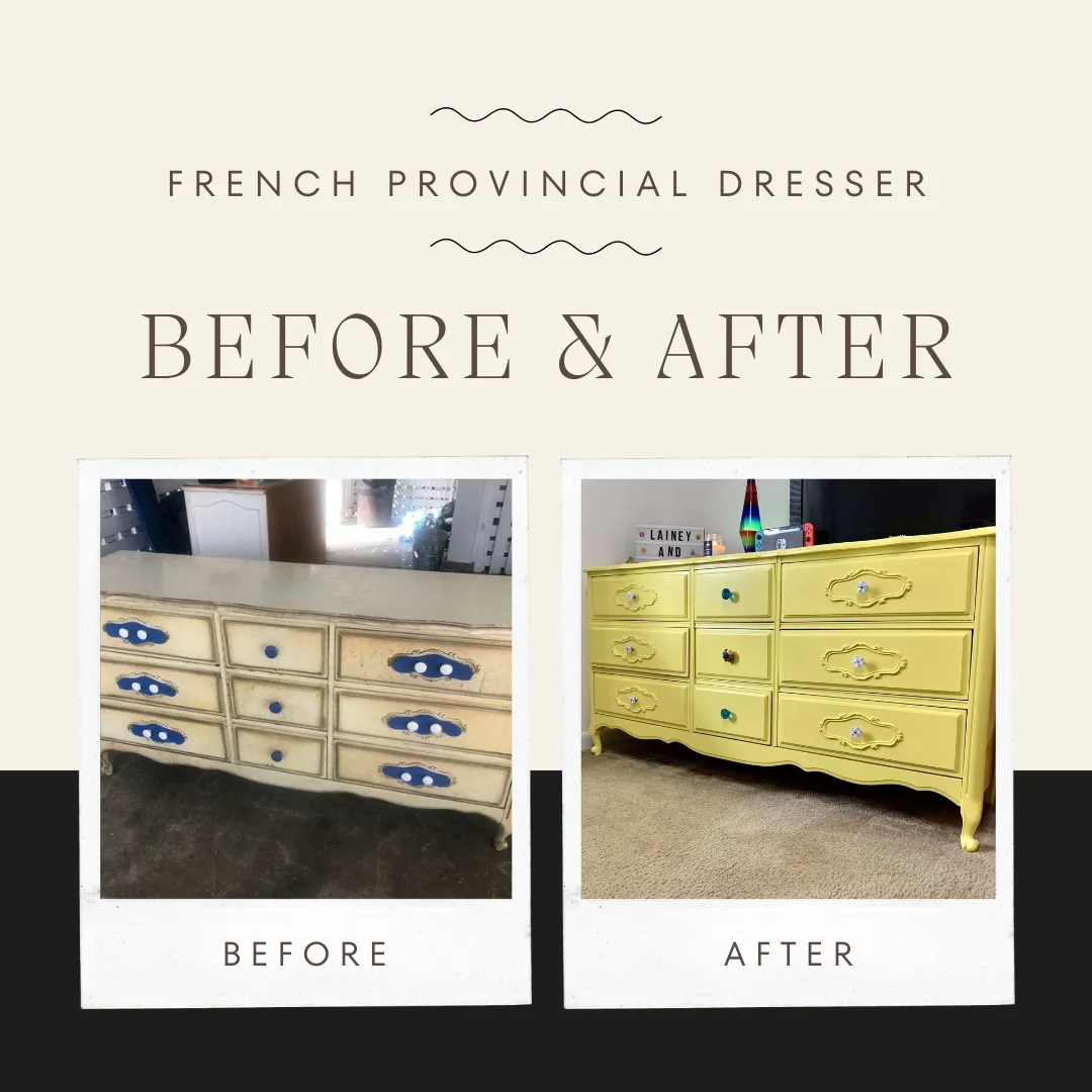 French Provincial Dresser Before and After | Finding Mandee