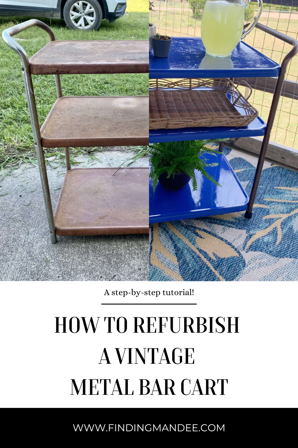 How to Refurbish a Vintage Metal Bar Cart: A Step-By-Step Tutorial | Finding Mandee