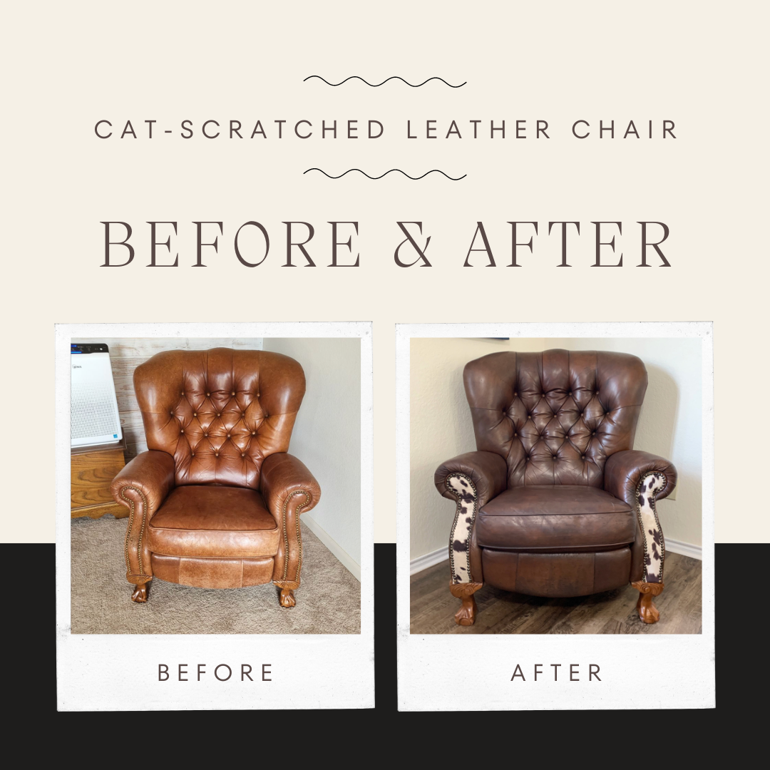 Dye leather furniture before and after