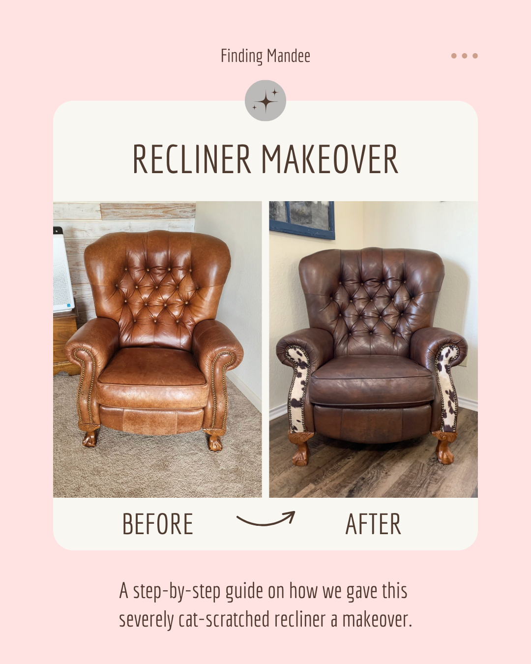 Recliner Makeover: How to dye leather furniture.