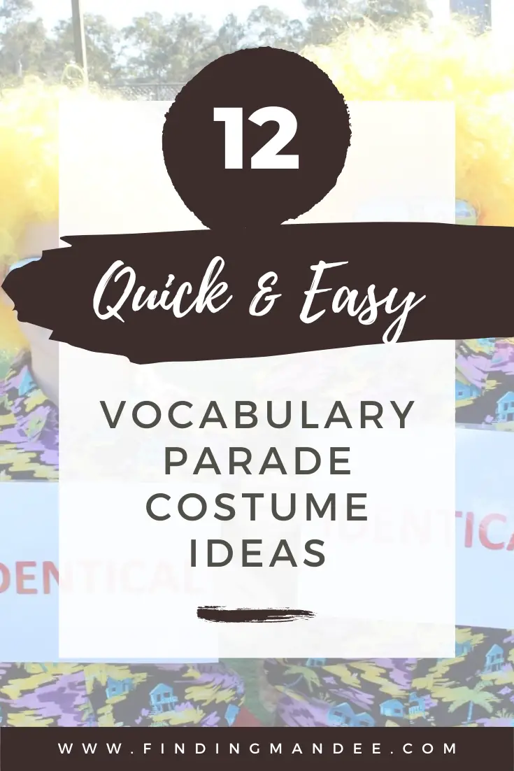 12 Quick and Easy Vocabulary Parade Costume Ideas | Finding Mandee