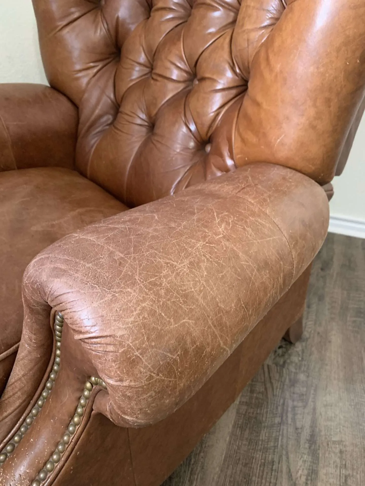Leather chair before picture