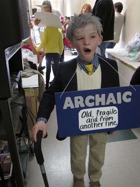 Vocabulary parade costume ideas: archaic - dress up like an old man.