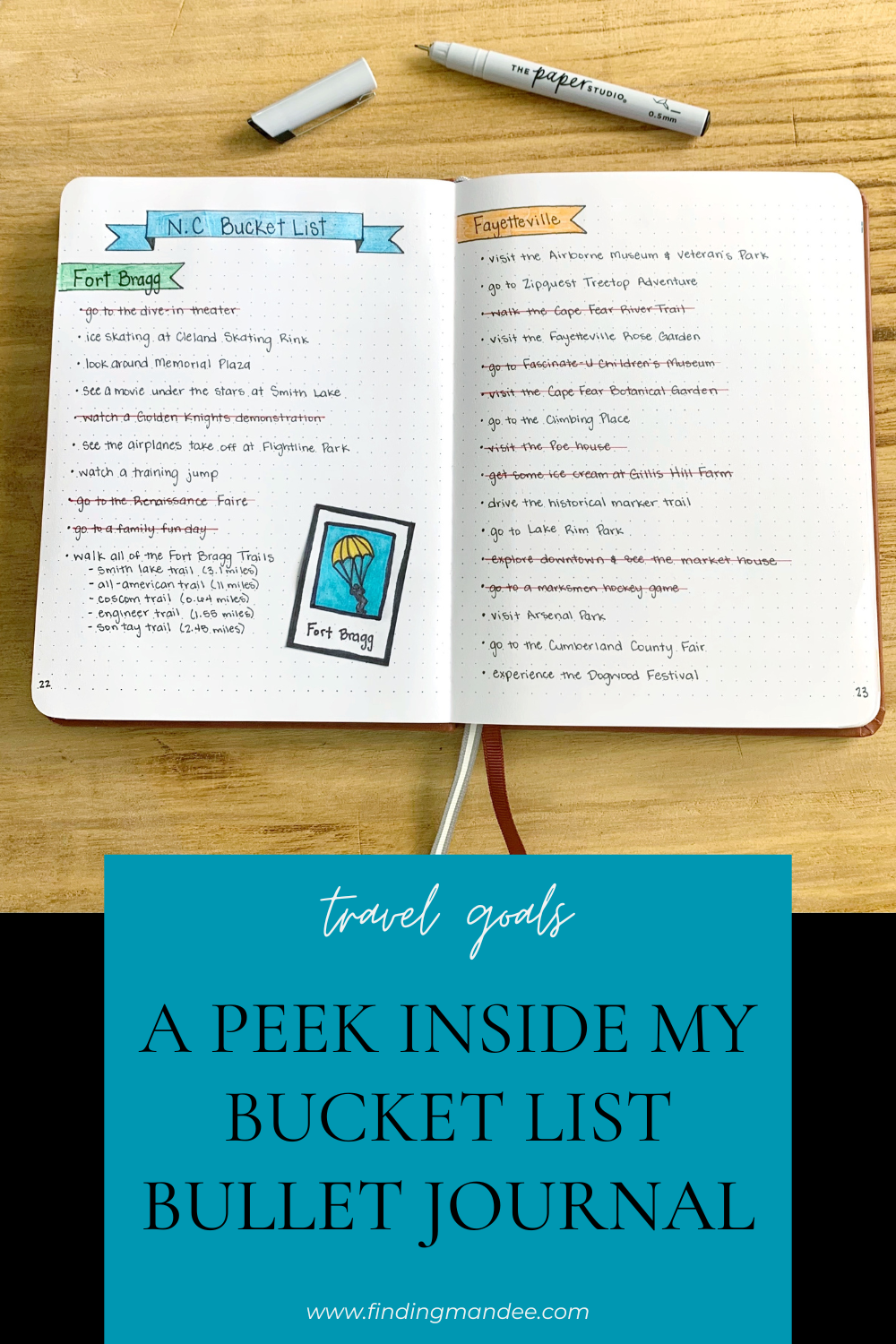 A Peek Inside My Bucket List Bullet Journal | Finding Mandee