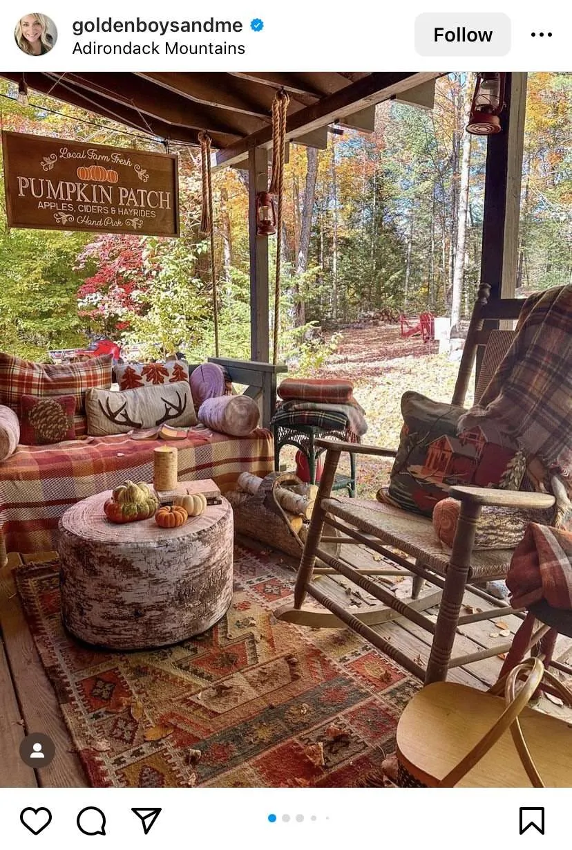 fall porch decorating ideas: flannel