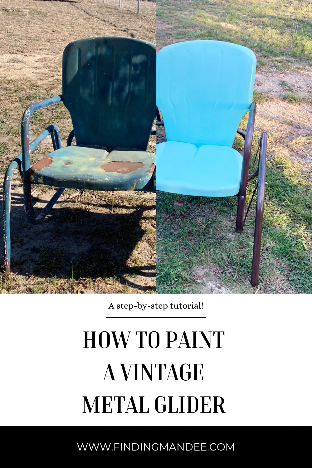 How to paint a Vintage Metal Glider: A Step-By-Step Tutorial | Finding Mandee
