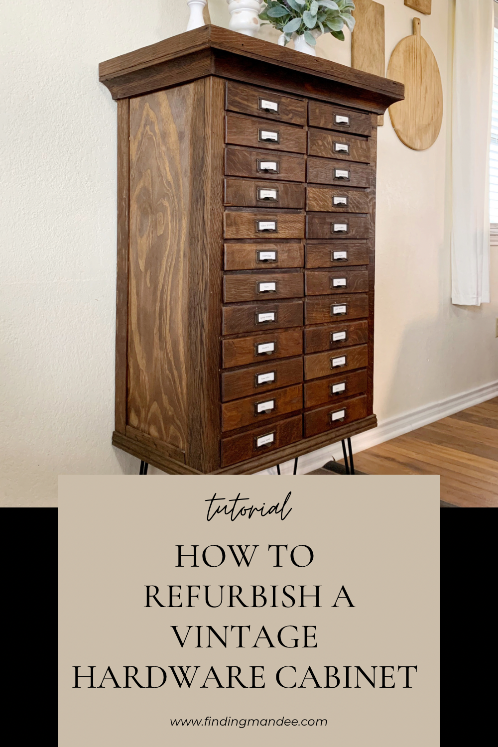 How to Refurbish a Vintage Hardware Cabinet: A Tutorial | Finding Mandee