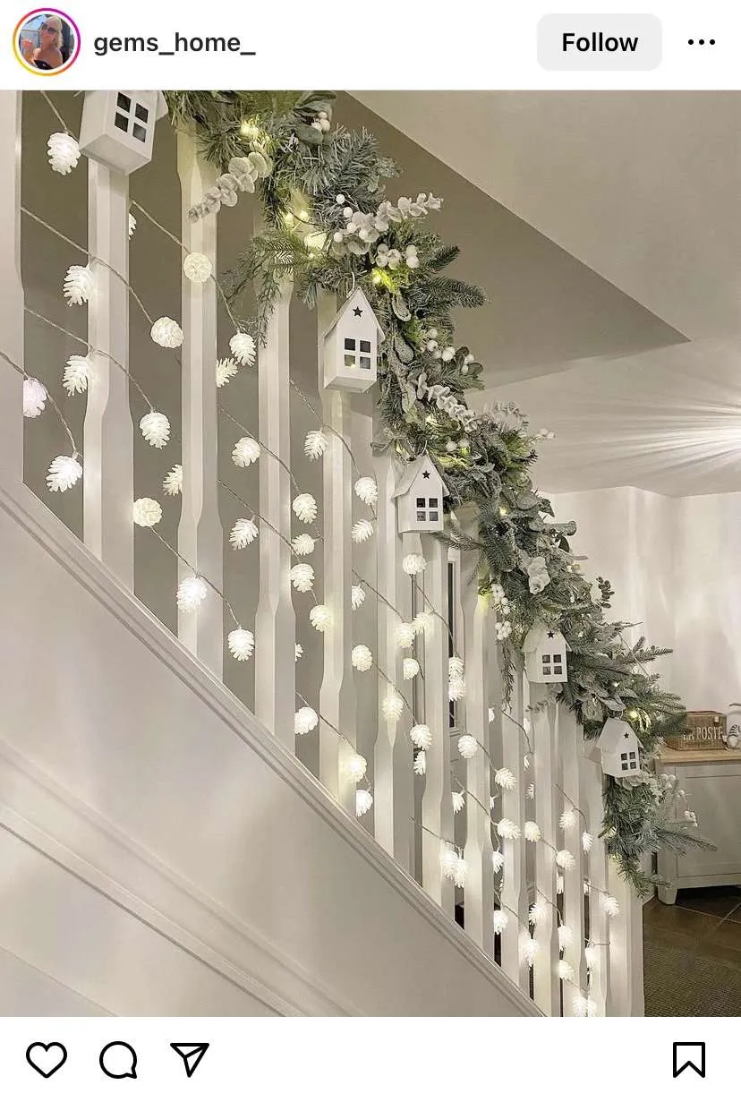 how to decorate your staircase for Christmas