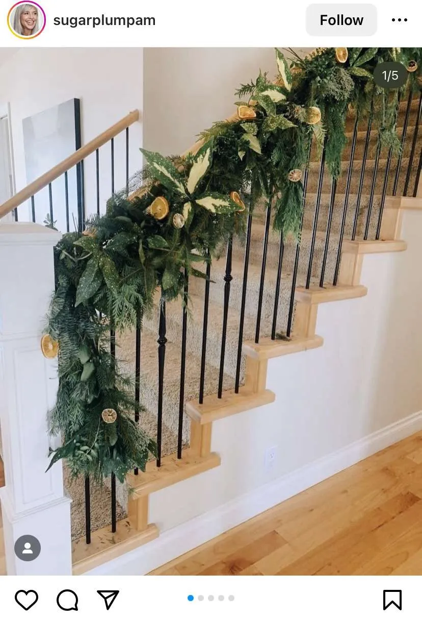 how to decorate your stairs for Christmas