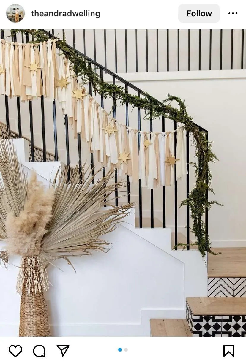 How to decorate your stairs for Christmas.