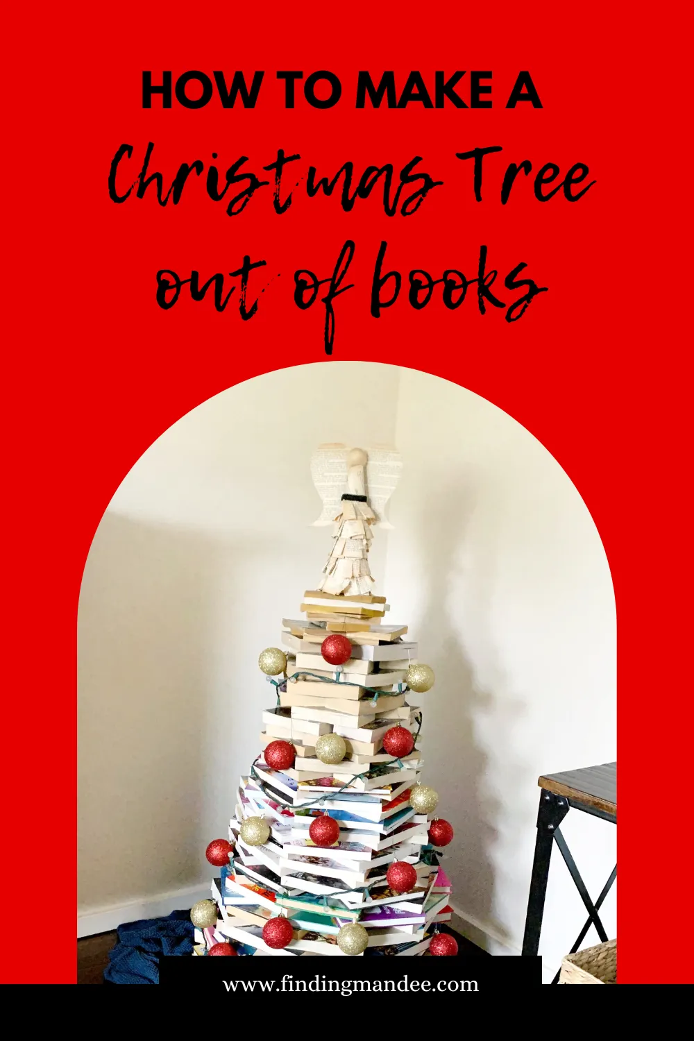 How to Make a Christmas Tree Out of Books | Finding Mandee