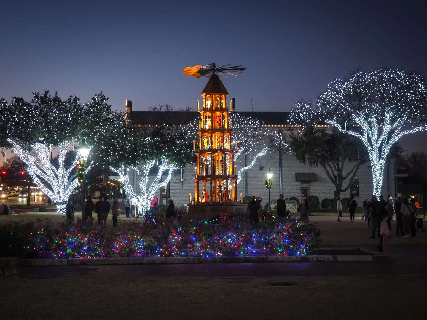 Things to do in Fredericksburg, TX: See the Christmas pyramid.