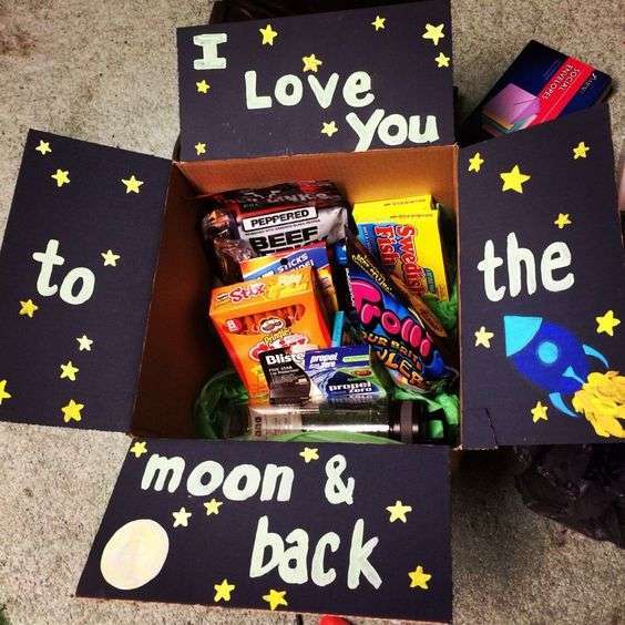 Sweet Care Package Ideas: I Love You to the Moon and Back.