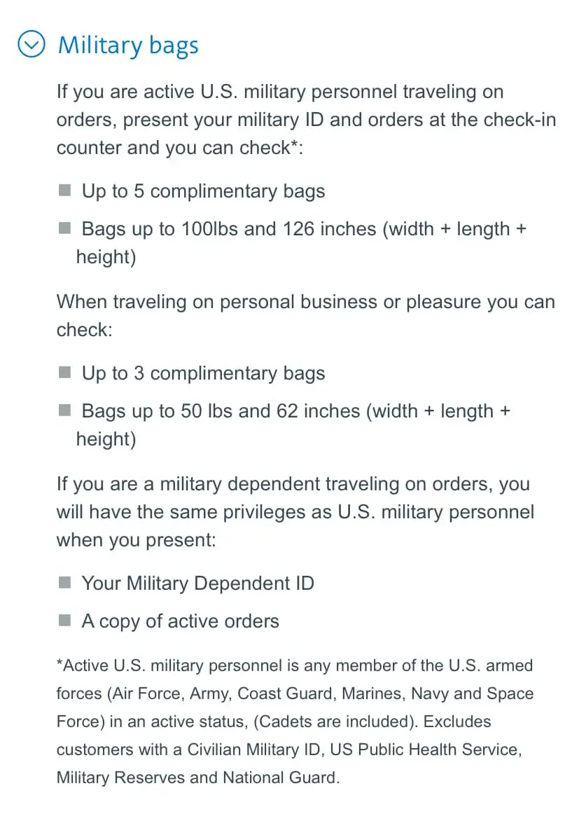 PCS to Hawaii: American Airlines rules for bags.