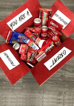 Color themed care package ideas : red