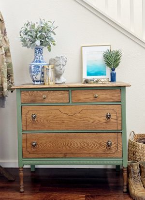 What I Thrifted vs How I Styled It: A crusty antique dresser.