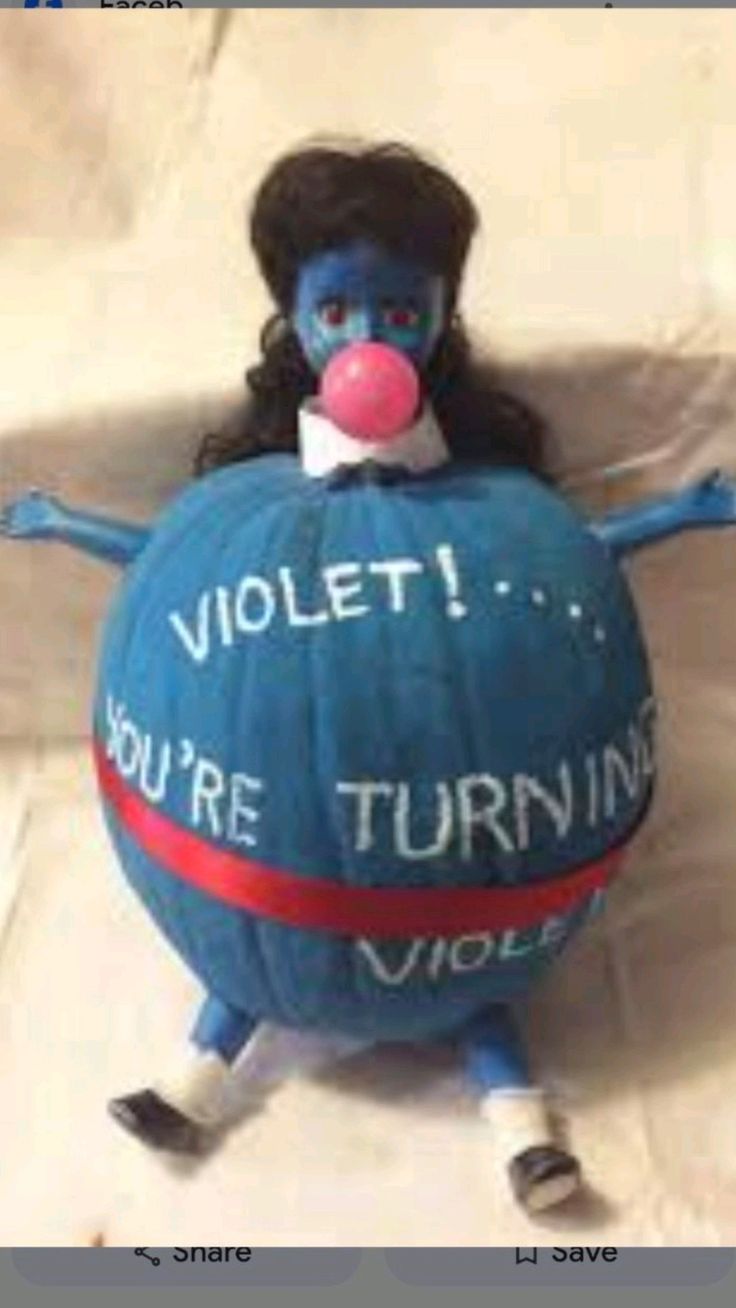Pumpkin Painting Ideas: Violet from Willy Wonka